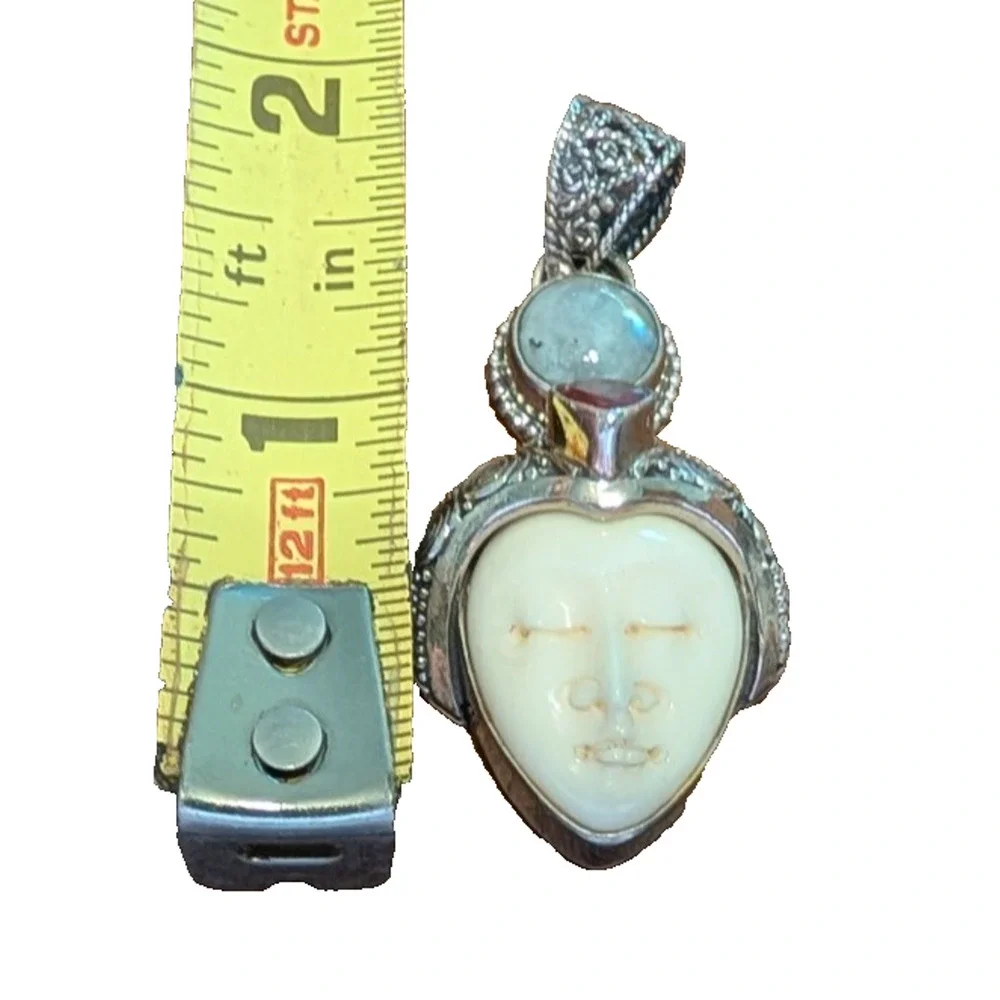 Sterling Silver 925 Goddess Garnet Pendant 2